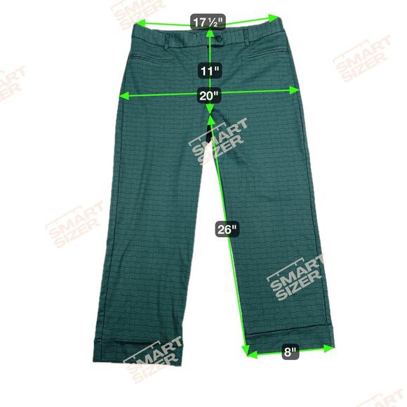 Betabrand crop Cuffed Dress Yoga Ponte Pant Green Geometric Pattern Size XLP - Picture 4 of 11